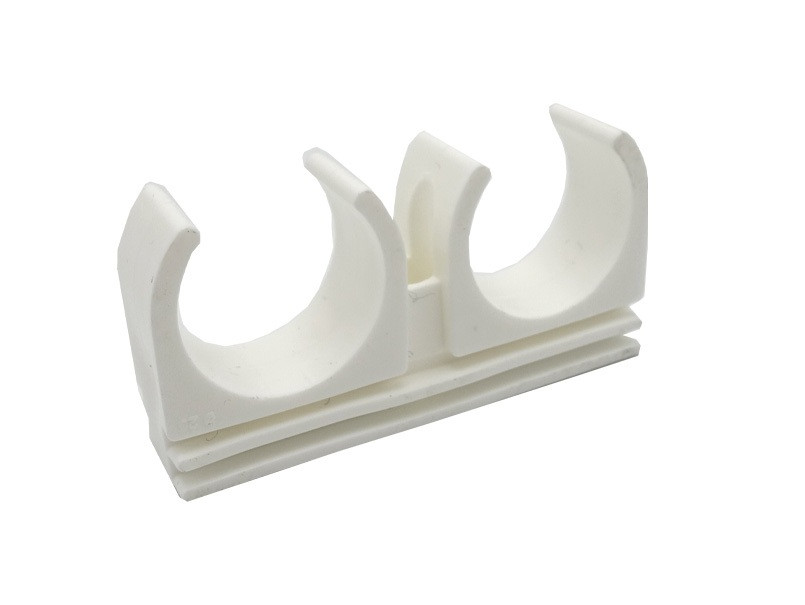 Кліпса подвійна PPR Ø32 білий колір ASCO® 30/300шт, фото 1