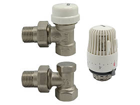 Компл.термостатичний 1/2" КУТОВИЙ для підкл.радіаторів ASCO