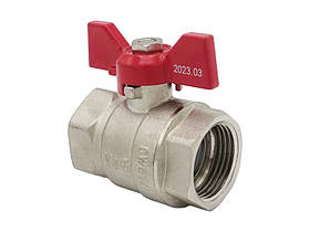Кран кульовий Valogin Optima 1" ВВ червоний метелик VG-102103 1/24 шт