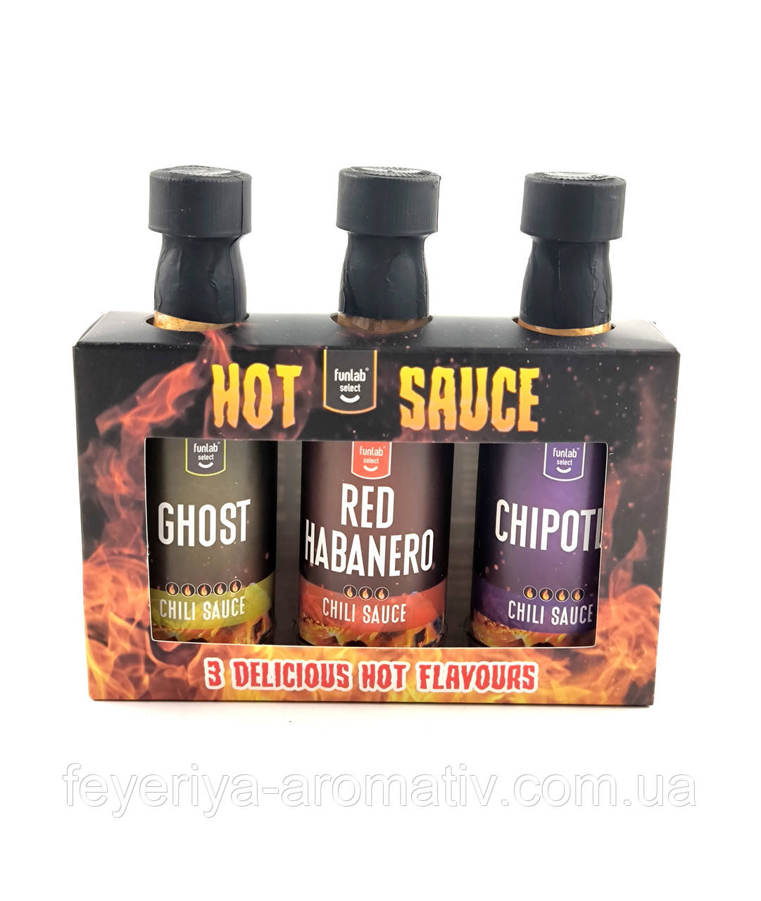 Набір гострих соусів Funlab (3 шт.) — Ghost, Habanero, Chipotle