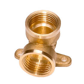 Кутник 1/2"ВВ з настінним кріпленням латун., (без покриття), 10/140 шт