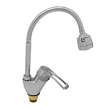 Змішувач для кухні з рефлективним виливом G-FERRO CHR-777 хром (GF1014) картридж/гайка