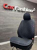 Накидки на сидіння Car Fashion модель LINEN CUBE Front комплект на передні сидіння / 26202 чорний-синій
