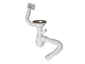 Сифон мийка 3 1/2"х40 різьб.випуск, відвід пр.маш., гофротруба 40х40/50 прямокут.перелив MILLZ 1/30