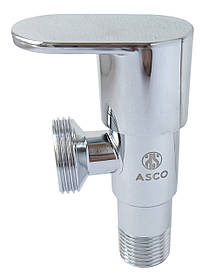 Кран кутовий 1/2"х3/4" нержав.хромований  S.S.304  ASCO 1/100шт.