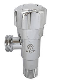 Кран кутовий 1/2"х1/2" нержав.хром. S.S.304  ASCO 1/100