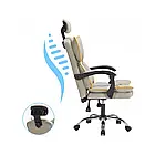 Шкіряне офісне крісло з регульованим підголовником та висувною підставкою для ніг, нахил спинки до 135°, фото 2