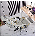 Шкіряне офісне крісло з регульованим підголовником та висувною підставкою для ніг, нахил спинки до 135°, фото 9