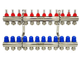 Колекторна група ASCO 1"х3/4" 12 виходів з євроконусами (16х2.0) 1/3