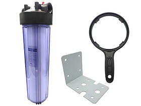Колба BigBlue 20" Tiger Filtration прозора (пластикові.різьби/макс12атм) + картридж 1/4