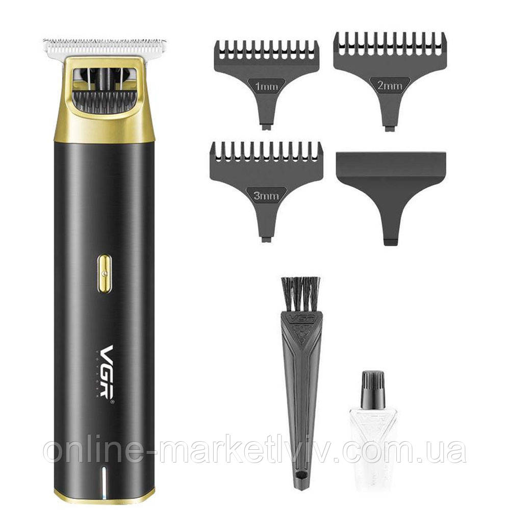Машинка для стрижки волосся, з 3 насадками, VGR-957 / Бездротова машинка / Тример бездротовий, фото 1