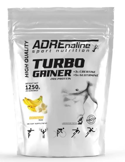 Гейнер ADRENALINE Turbo Gainer Mass 30% protein 1250 грамм Смак: Банан