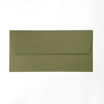 Конверт 220x110 мм, колір зелений чай, КОМПЛЕКТ 10 шт.