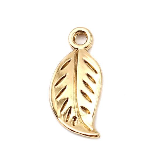 Підвіски металеві Finding Кулон лист Золотистий 16К 7.5 мм x 17 мм