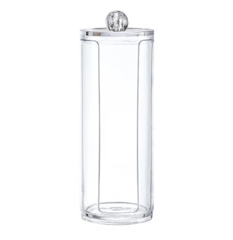 Контейнер органайзер для ватних дисків з виїмкою високий циліндр, 1 шт, фото 1