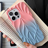 Силіконовий чохол Leaf Case для Apple iPhone 14 Pro (6.1") | 3D-текстура листя Pink / Blue, фото 2