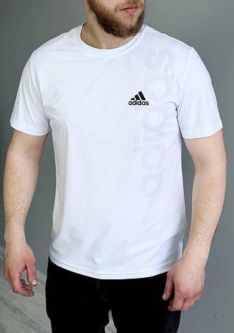Спортивна футболка Адіас чоловіча біла футболка Adidas, фото 1