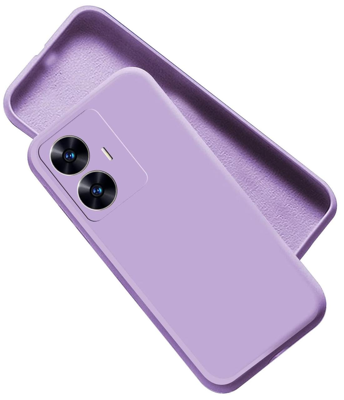 Силіконовий чохол із мікрофіброю для Realme C55 бузковий матовий