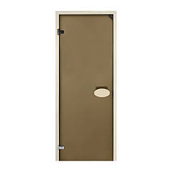 Двері для сауни PAL 80*190 см матова бронза 8 мм
