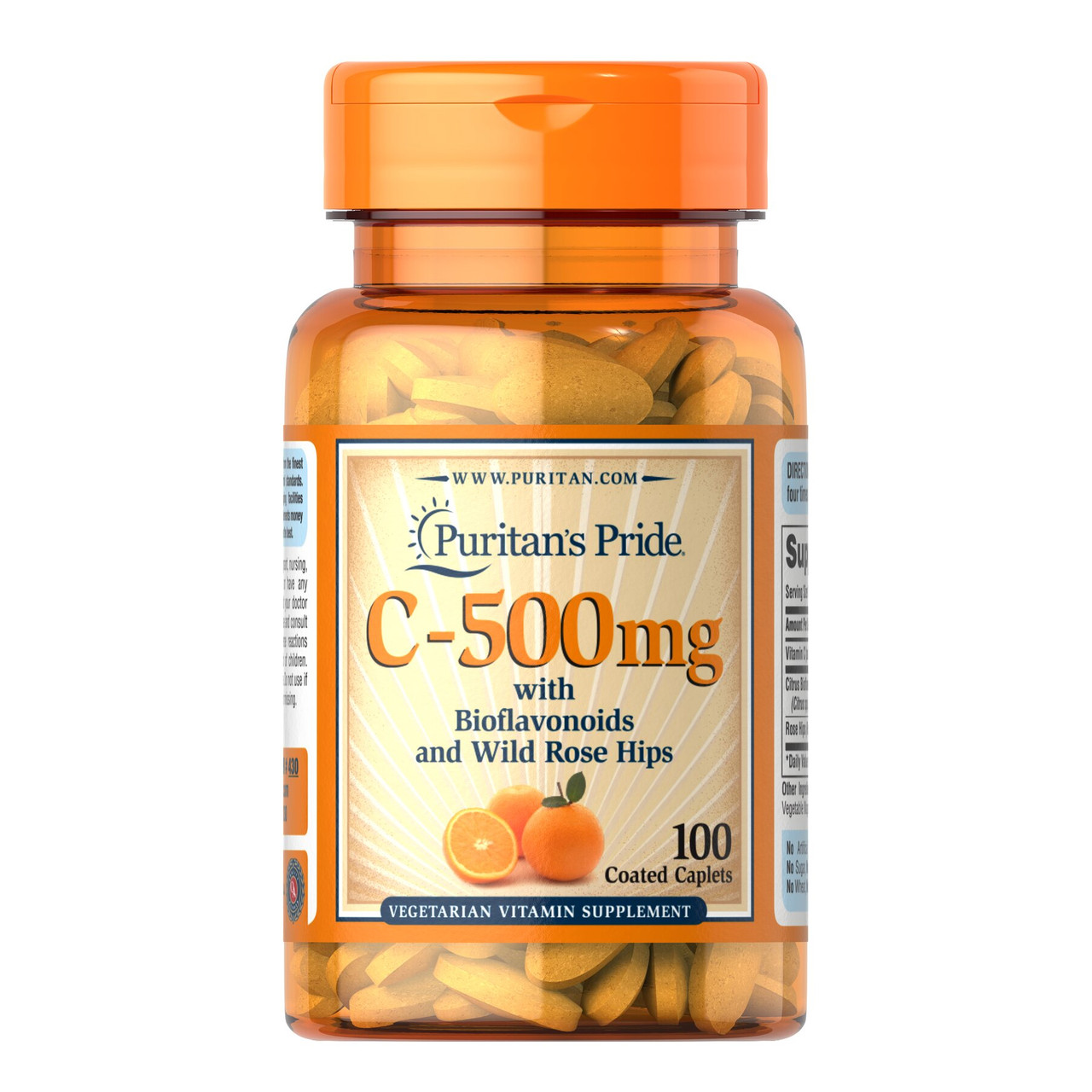 Вітаміни: Vitamin C-500 mg з Bioflavonoids та Rose Hips - 100 Caps, фото 1