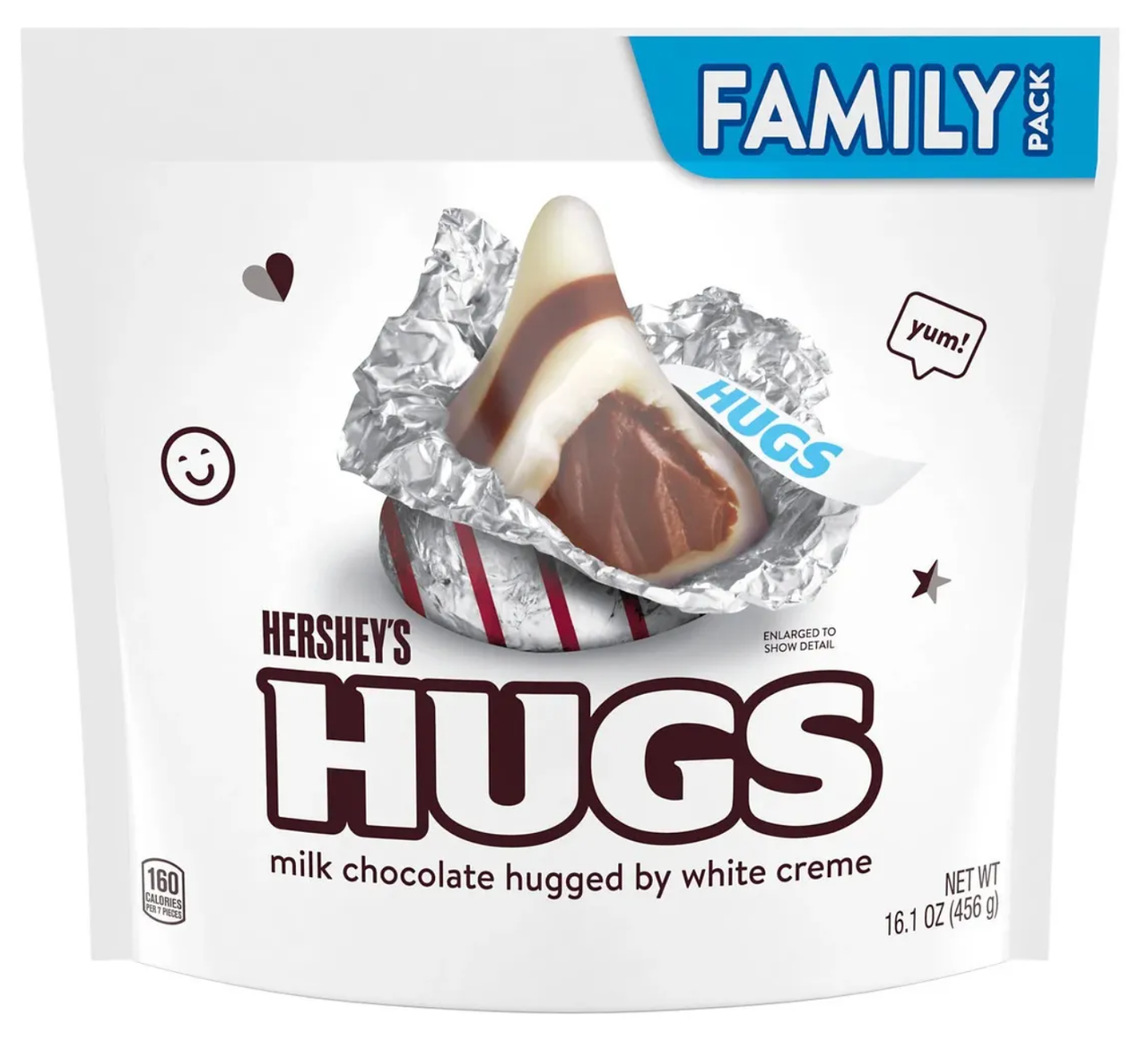 Шоколадні цукерки Hershey's Hugs Milk Chocolate and White Creme 456г, фото 1
