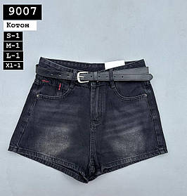 Джинсові шорти з м’якого чорного деніму 9007 S,M,L,XL упаковка 4 шт