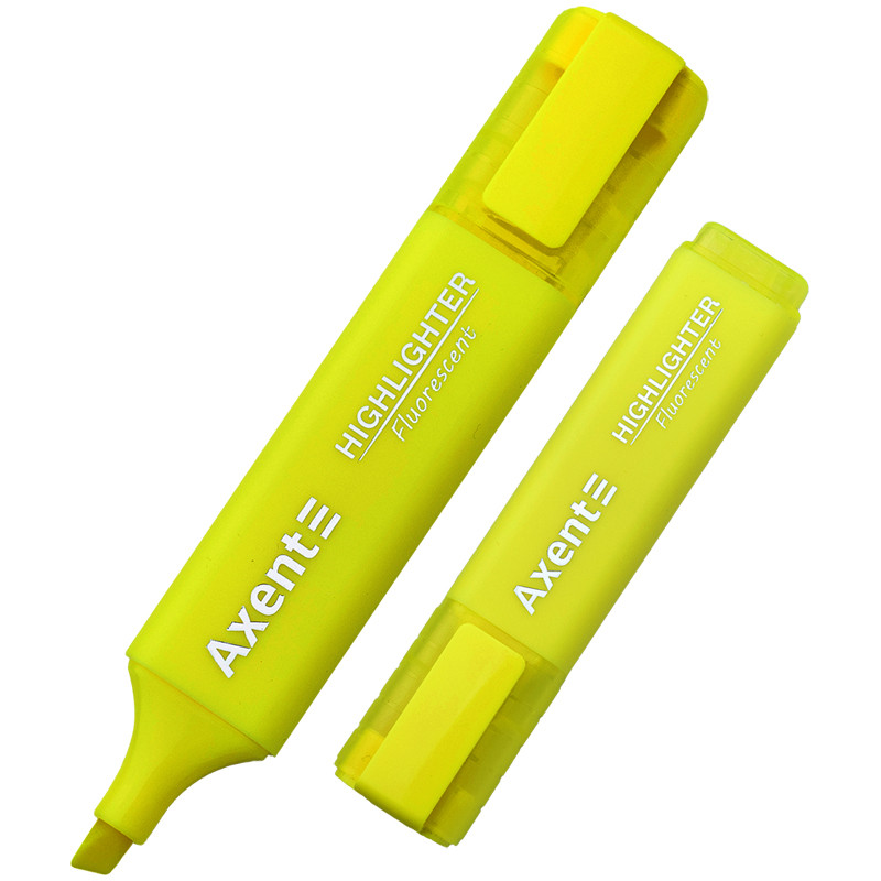 Маркер текстовий Axent  Highlighter 2537-08, 1-5 мм, клиноподібний, неоновий жовтий