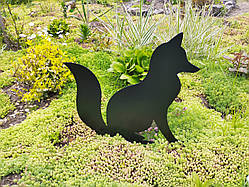 Фігура з металу Лисиця для саду – декоративна садова прикраса, садовий декор із сталі