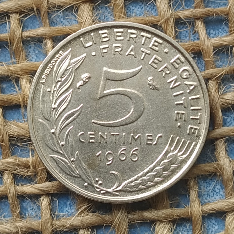 5 сантимiв 1966 року францiя