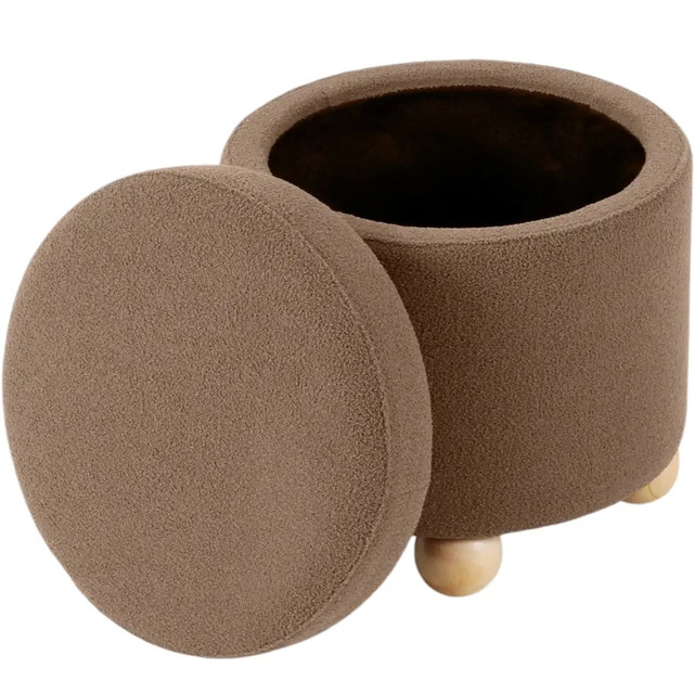 Пуф с деревянными ножками — компактный мягкий пуфик для дома Пуф Piano 41х41х44 см разных цветов с деревянными ножками и нишей