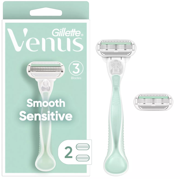Станок для гоління жіночий (Бритва) Venus Smooth Sensitive з 2 змінним картриджем, фото 1