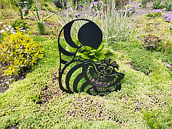 Фігура з металу Чеширський Кіт для саду – декоративна садова прикраса, садовий декор із сталі