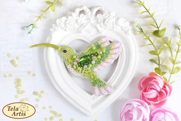 Набір для вишивання бісером прикраси "Колібрі Олівія" Б-023, фото 1