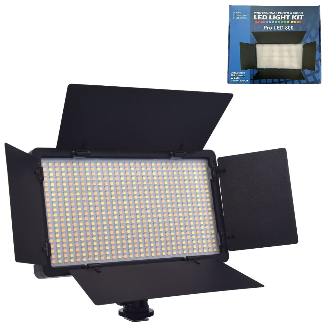 Професійна LED-лампа відеосвітла Varicolor PRO LED U800+ (3200-5600 K) з мережевим адаптером, фото 1