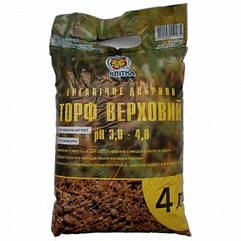 Торф Верховий Кислий 4 л (Квітка Трейд)