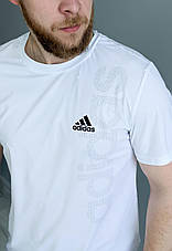 Спортивна футболка Адіас чоловіча біла футболка Adidas, фото 4