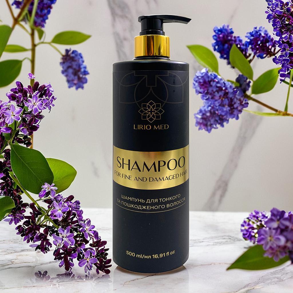 Шампунь для тонкого та пошкодженого волосся Lirio Med 500 мл, фото 1