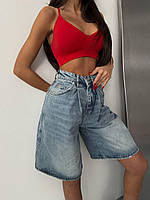 Джинсові шорти бермуди жіночі до колін 34 36 38 40