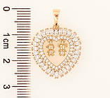 Кулон Xuping Позолота 18K «Кришталеве серце з хлопчиком і дівчинкою» для ланцюжка до 5мм, фото 3