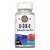 Вітаміни D3 & K2 25mcg - 60 tabs Raspberry