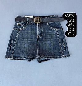 Джинсові шорти з м’якого синього деніму 13591 S,M,L,XL упаковка 4 шт