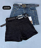Джинсові шорти з м’якого синього деніму 13591 S,M,L,XL упаковка 4 шт, фото 2
