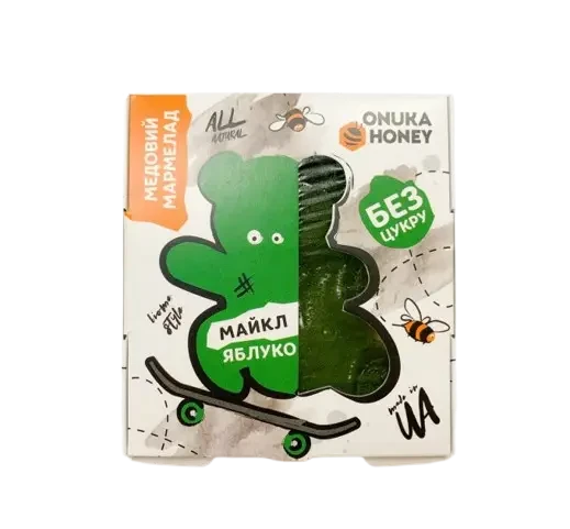Мармелад натуральний на меду "Майкл" (яблуко), 100 г, ТМ ONUKA HONEY