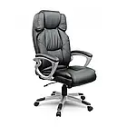 М'яке крісло з високою спинкою з вбудованим підголовником, механізм регуляції TILT, чорна екошкіра, фото 5