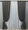 Комплект штор (2шт. 1,5х2,8м.) колекція "Льон Мішковина". Колір графітовий. Код 1140ш 30-961, фото 2