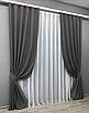 Комплект штор (2шт. 1,5х2,8м.) колекція "Льон Мішковина". Колір графітовий. Код 1140ш 30-961, фото 3
