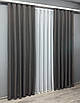 Комплект штор (2шт. 1,5х2,8м.) колекція "Льон Мішковина". Колір графітовий. Код 1140ш 30-961, фото 4