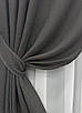 Комплект штор (2шт. 1,5х2,8м.) колекція "Льон Мішковина". Колір графітовий. Код 1140ш 30-961, фото 5