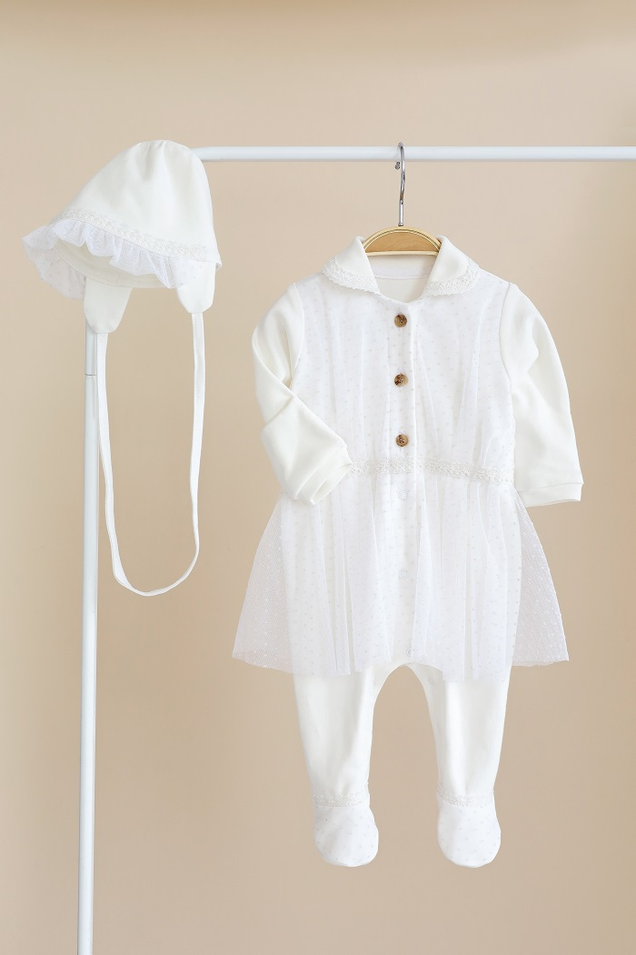 Чоловічок для хрестин з фатином Mag baby Ursula, white 62, фото 1