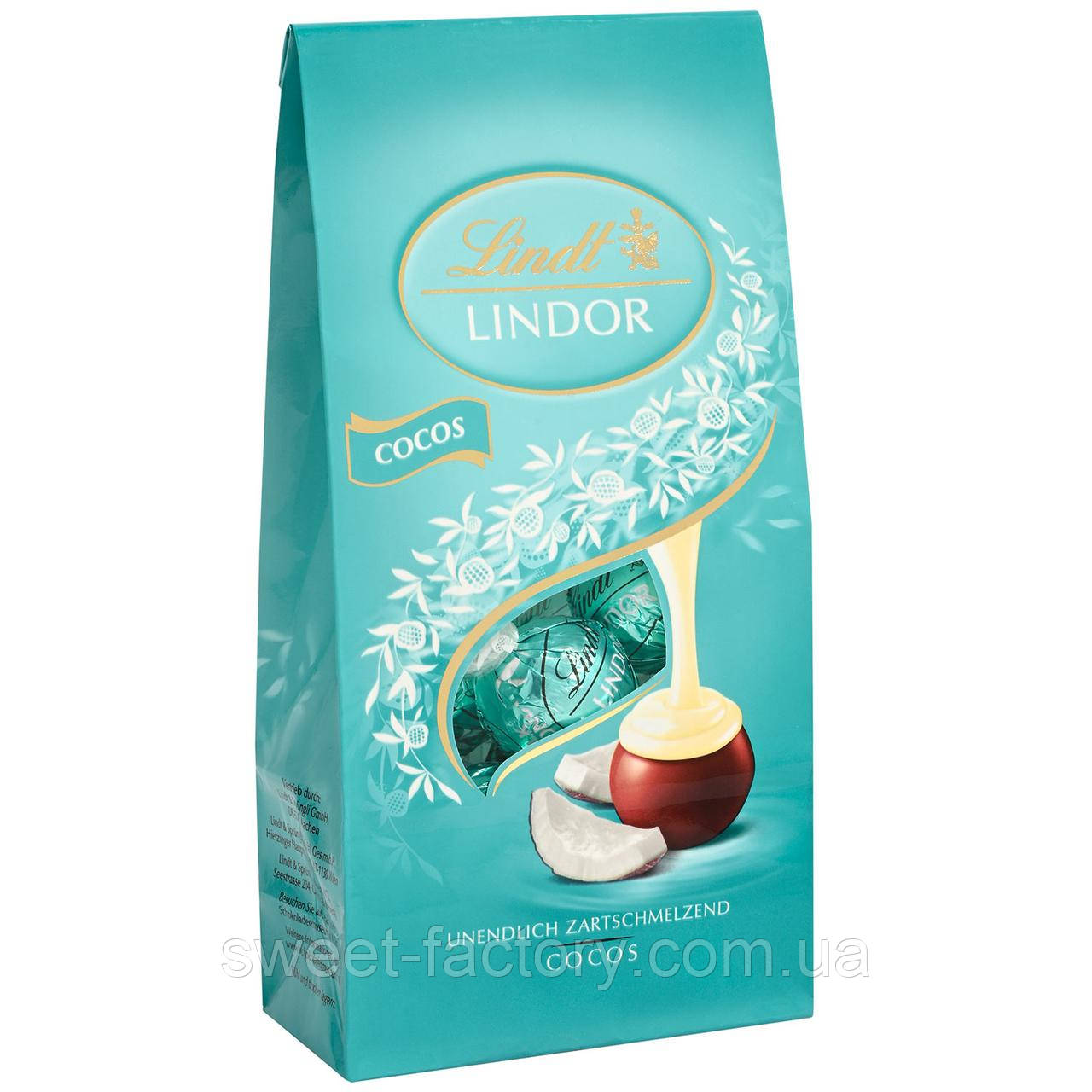 Шоколадні цукерки Lindt Lindor Vollmilch Cocos 136g, фото 1